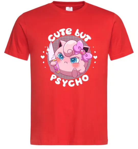 Мужская футболка Cute but psycho Pokemon Красный фото