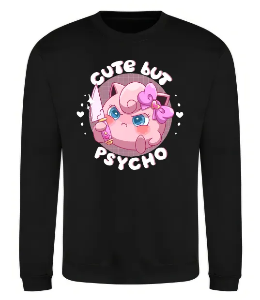 Свитшот Cute but psycho Pokemon Черный фото