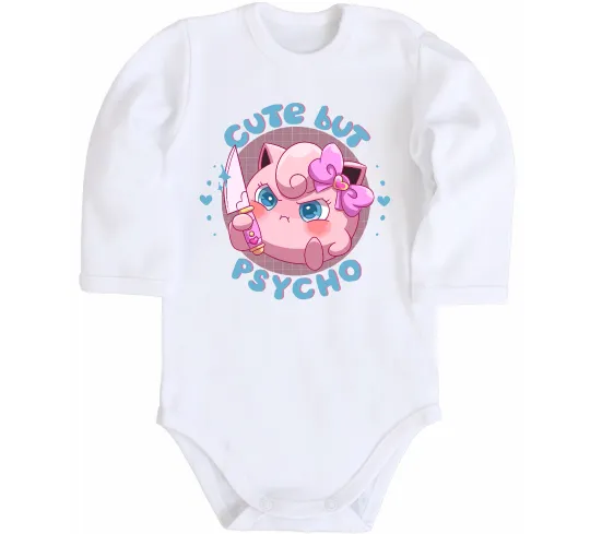 Детский боди Cute but psycho Pokemon Белый фото