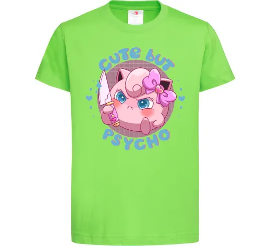 Детская футболка Cute but psycho Pokemon Лаймовый фото