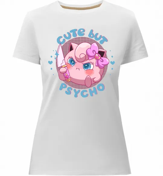 Женская премиум футболка Cute but psycho Pokemon Белый фото