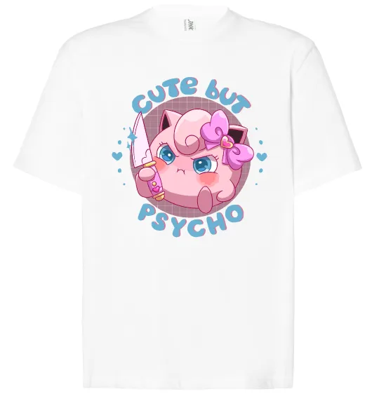 Футболка Оверсайз Cute but psycho Pokemon Белый фото
