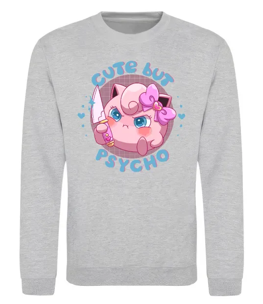 Свитшот Cute but psycho Pokemon Серый меланж фото