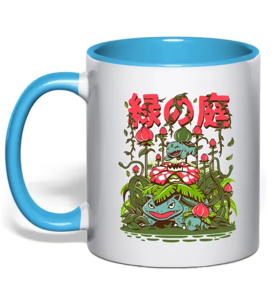 Чашка з кольоровою ручкою Покемони Venusaur Блакитний фото