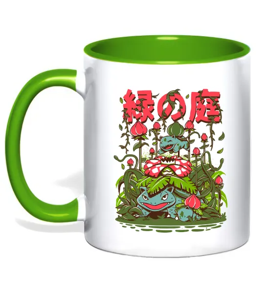 Чашка з кольоровою ручкою Покемони Venusaur Зелений фото