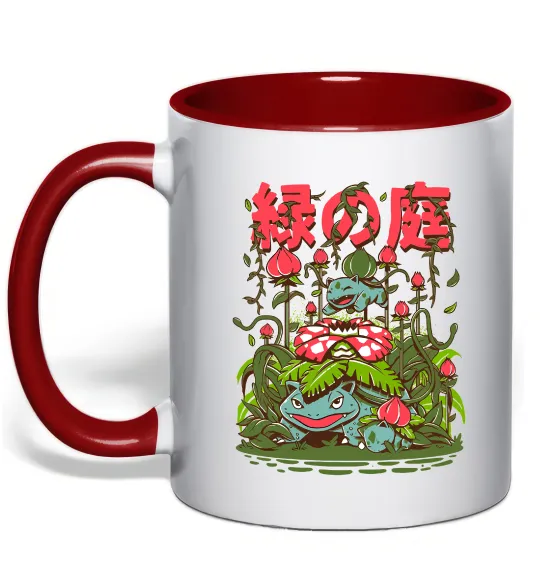 Чашка з кольоровою ручкою Покемони Venusaur Червоний фото