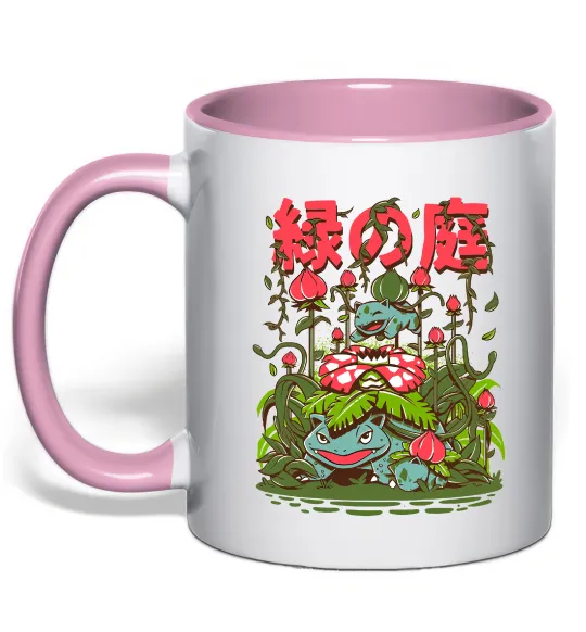 Чашка з кольоровою ручкою Покемони Venusaur Ніжно рожевий фото