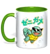 Чашка з кольоровою ручкою Squirtle Лаймовий фото