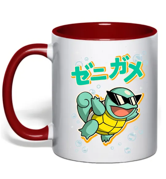 Чашка з кольоровою ручкою Squirtle Червоний фото