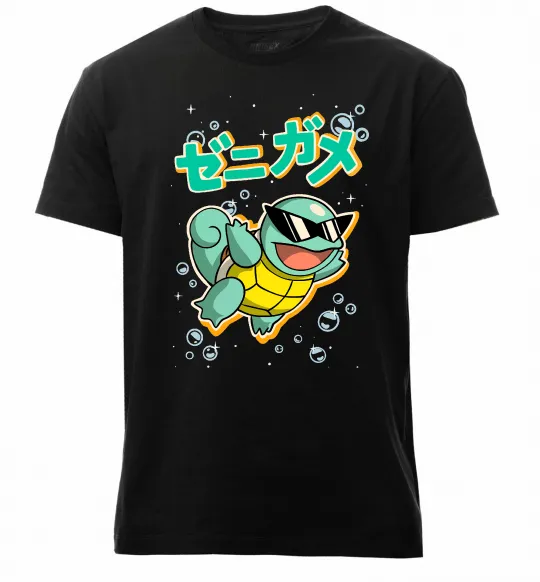 Чоловіча преміум футболка Squirtle Чорний фото