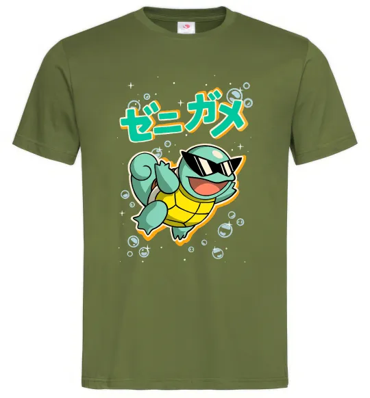 Чоловіча футболка Squirtle Оливковий фото