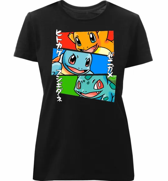 Женская премиум футболка Pokemon eyes Черный фото