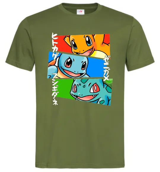 Мужская футболка Pokemon eyes Оливковый фото