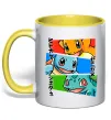 Чашка з кольоровою ручкою Pokemon eyes Лимонний фото