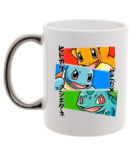 Чашка с цветной ручкой Pokemon eyes Серебро фото