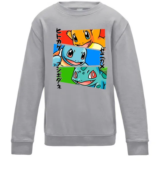 Детский Свитшот Pokemon eyes Серый меланж фото