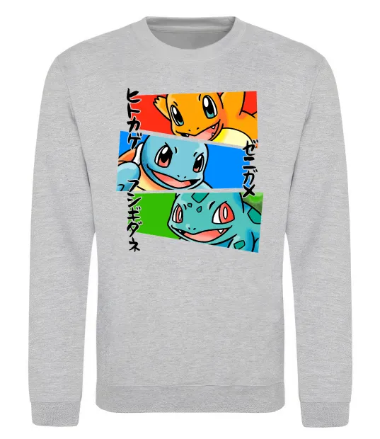 Свитшот Pokemon eyes Серый меланж фото