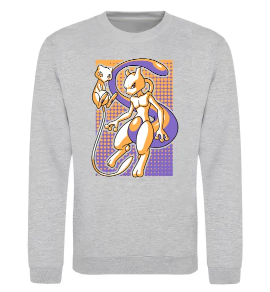 Свитшот Mewtwo pokemon Серый меланж фото