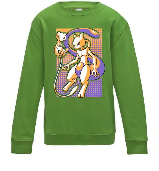 Дитячий світшот Mewtwo pokemon Лаймовий фото