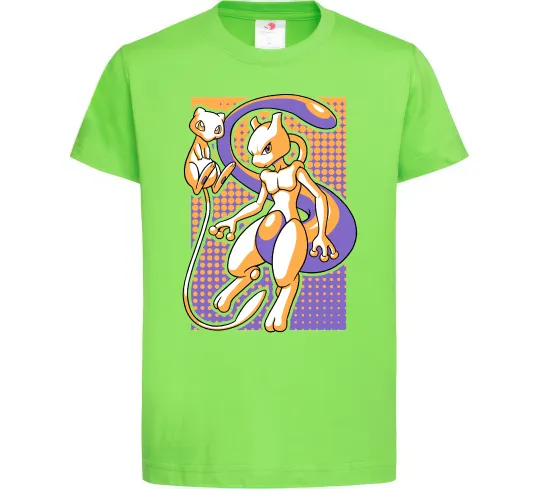 Дитяча футболка Mewtwo pokemon Лаймовий фото