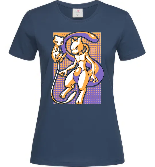 Жіноча футболка Mewtwo pokemon Темно-синій фото