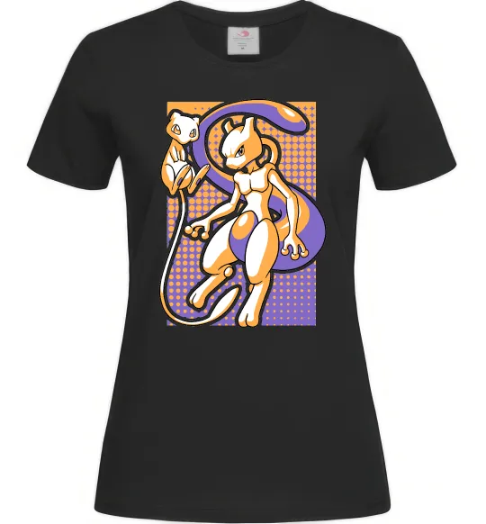 Жіноча футболка Mewtwo pokemon Чорний фото