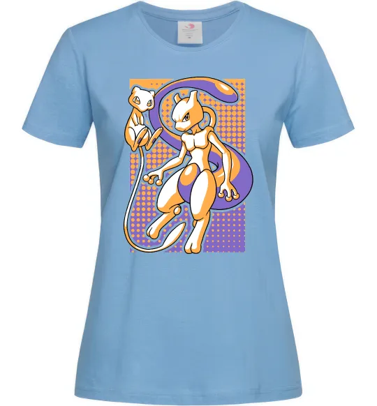 Жіноча футболка Mewtwo pokemon Блакитний фото