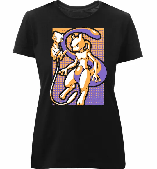Жіноча преміум футболка Mewtwo pokemon Чорний фото