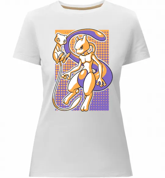 Жіноча преміум футболка Mewtwo pokemon Білий фото
