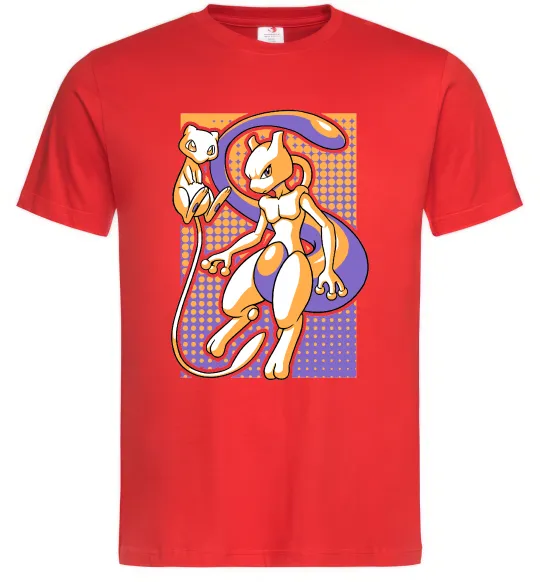 Чоловіча футболка Mewtwo pokemon Червоний фото