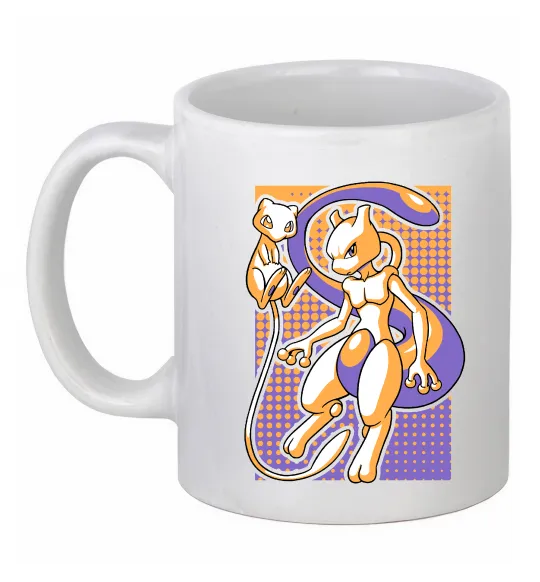 Чашка керамічна Mewtwo pokemon Білий фото