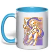 Чашка з кольоровою ручкою Mewtwo pokemon Блакитний фото
