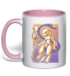 Чашка з кольоровою ручкою Mewtwo pokemon Ніжно рожевий фото