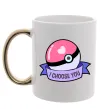 Чашка с цветной ручкой Pokeball I choose you Золото фото