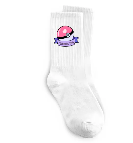 Носки Pokeball I choose you Белый фото