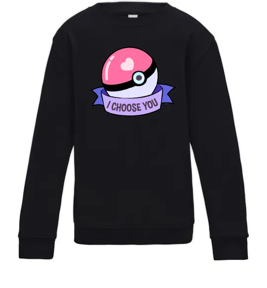 Детский Свитшот Pokeball I choose you Черный фото