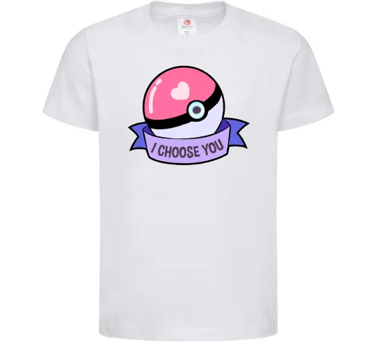 Детская футболка Pokeball I choose you Белый фото