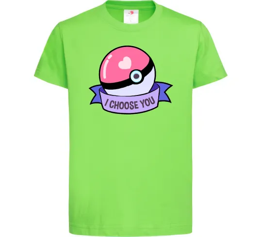 Детская футболка Pokeball I choose you Лаймовый фото