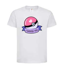 Детская футболка Pokeball I choose you Белый фото