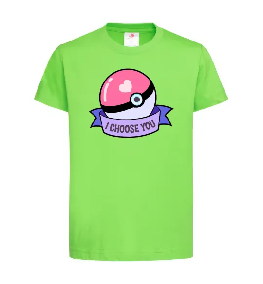 Детская футболка Pokeball I choose you Лаймовый фото