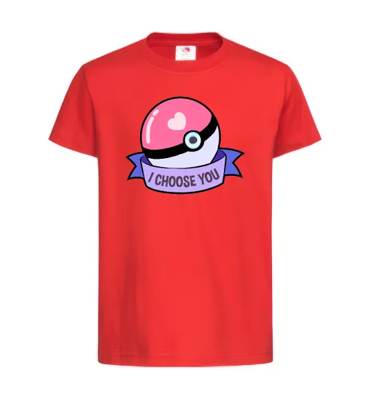 Детская футболка Pokeball I choose you Красный фото