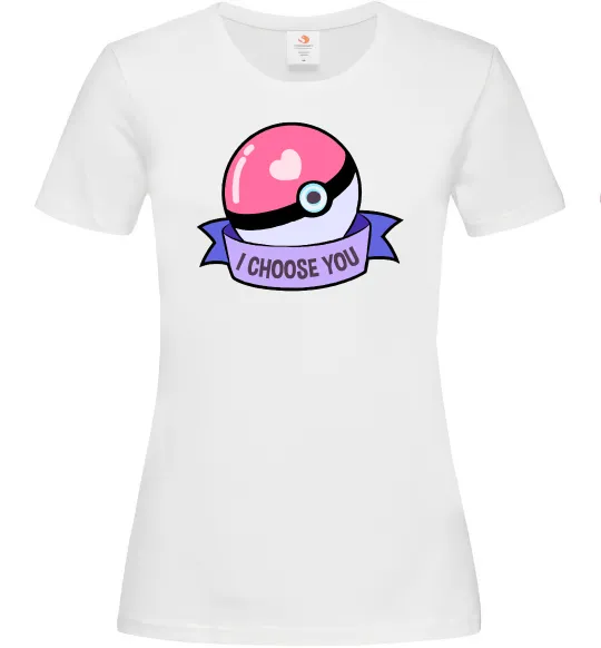 Женская футболка Pokeball I choose you Белый фото