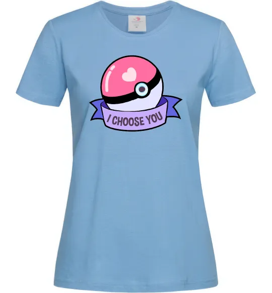 Женская футболка Pokeball I choose you Голубой фото