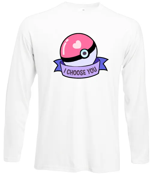 Лонгслив Pokeball I choose you Белый фото