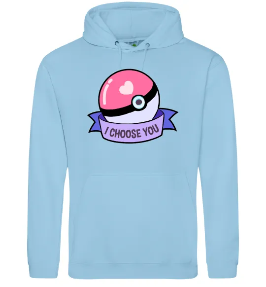 Чоловіча толстовка (худі) Pokeball I choose you Блакитний фото