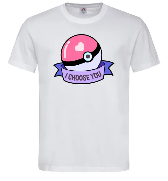 Мужская футболка Pokeball I choose you Белый фото