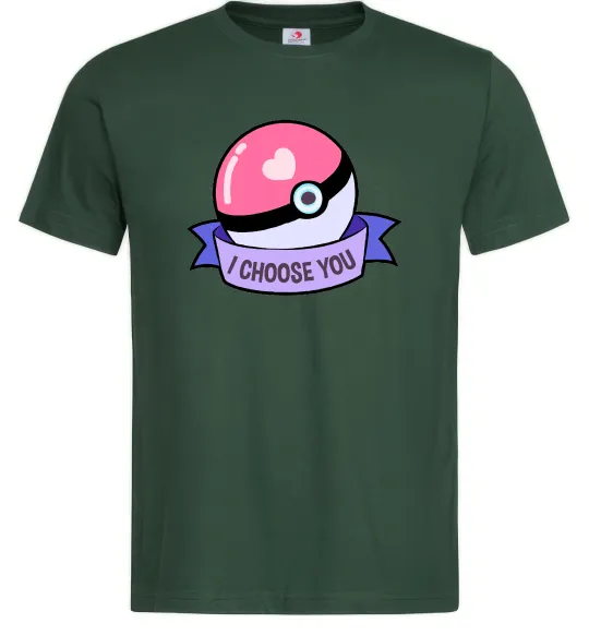 Мужская футболка Pokeball I choose you Темно-зеленый фото