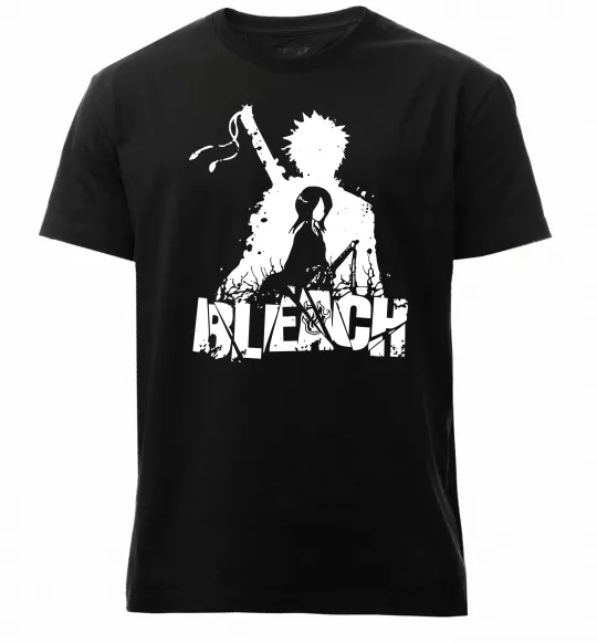 Чоловіча преміум футболка Bleach Ichigo Rukia Чорний фото