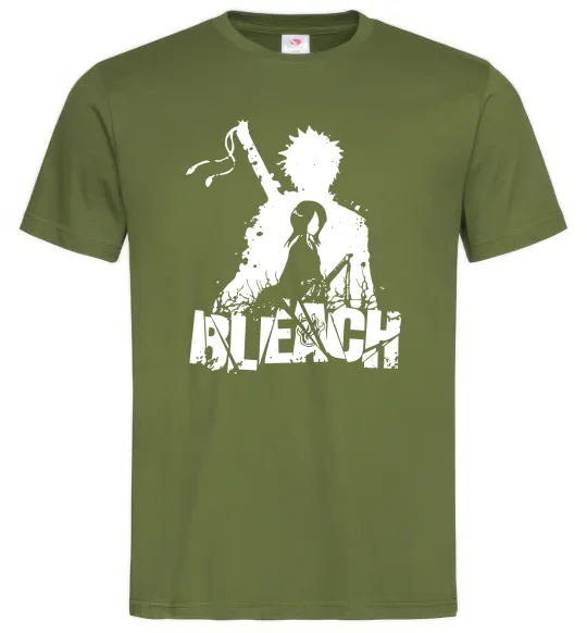 Чоловіча футболка Bleach Ichigo Rukia Оливковий фото