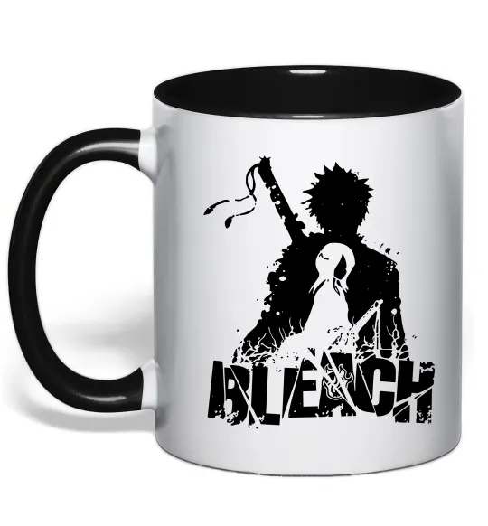 Чашка з кольоровою ручкою Bleach Ichigo Rukia Чорний фото